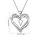 thumbnail image 2 of Collar de diamantes en doble corazon Xihbxyly de mujer en 26 letras en inglés, 2 of 2