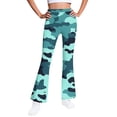 thumbnail image 2 of Pantalones largos con estampado de camuflaje para niñas, forro polar cálido, leggings casuales ligeramente acampanados, traje para niñas de 5 a 16 años., 2 of 6