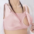 thumbnail image 2 of Gyexs Women Front Button Nursing Bra Wireless Push Up Support Maternity Comfort Seamless Breastfeeding Bra Top, Pink, Size 38, 2 of 4