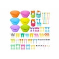 thumbnail image 1 of Palillos para lunch,Incluir 90 mini tenedor Animales Para Fruta Niños,3 cortadores de verduras,6 Moldes Para Cupcakes Xtellar multicolor, 1 of 4