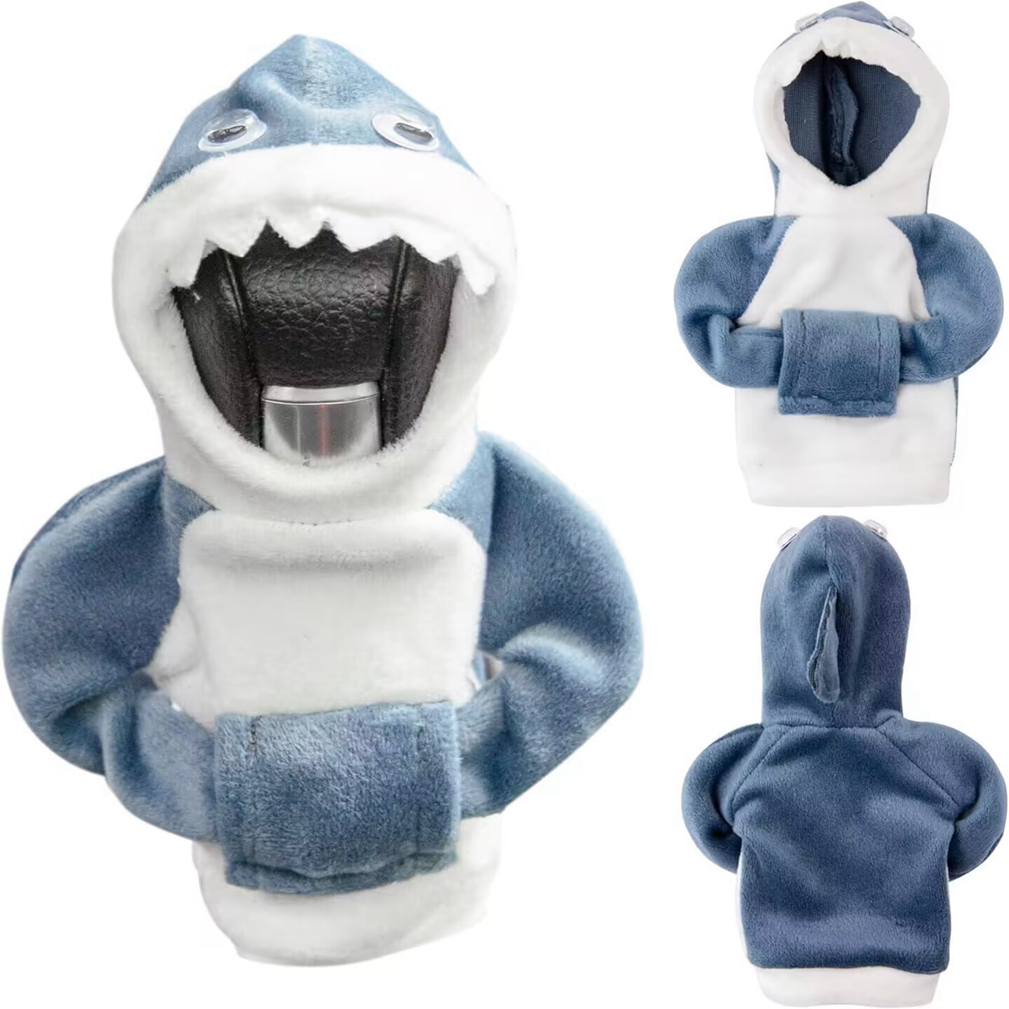 Car Gear Shift Knob Cover Cute Shark Hoodie Shifter Knob Cover Universal Automotive  Accessories for Car Truck SUV 