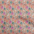 thumbnail image 1 of oneOone Velvet Dark Peach Fabric Kalamkari Fabric For Sewing Printed Craft Fabric By The Yard 58 Inch Wide, 1 of 5