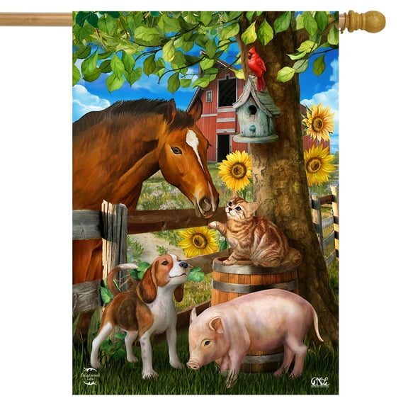 Briarwood Lane Making Friends Farm Animals House Flag
