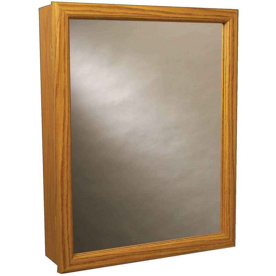 Zenith K16 Oak Framed Swing Door Mirrored Medicine Cabinet