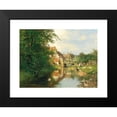 thumbnail image 2 of Hugo Darnaut 18x14 Black Modern Framed Museum Art Print Titled - A Village by the River, 2 of 5