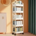 Xinwanna 5Tier Rolling Cart Storage Rack with Wheels Sturdy