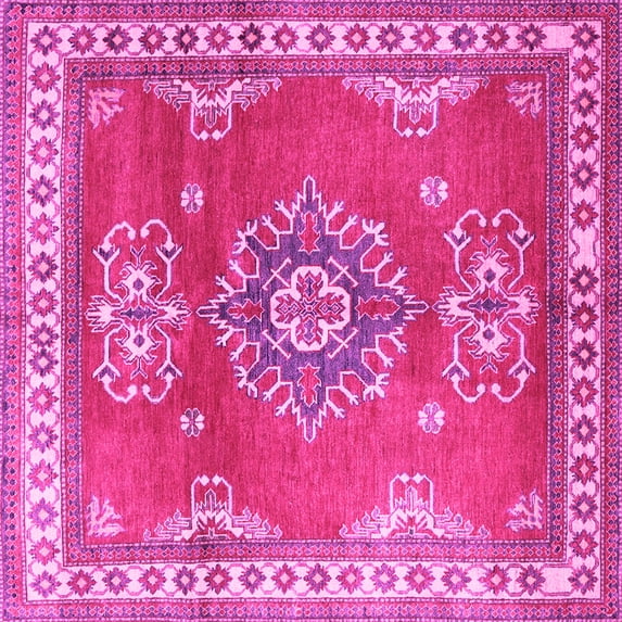 Ahgly Company Indoor Square Persian Pink Traditional Area Rugs, 8' Square