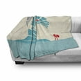 thumbnail image 3 of Odyssey Soft Flannel Fleece Throw Blanket, Illustration of Abstract Trojan Horse and Greek Man, Cozy Plush for Indoor and Outdoor Use, 50" x 70", Sea Blue Vermilion, by Ambesonne, 3 of 6