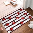 thumbnail image 5 of Fotbe Extra Durable Door Mat - Dirt Trapping Outdoor Welcome Mats - Non-Slip Outdoor Door Mats - Low Profile Front Door Mat - Indoor (16" x 24", Ladybugs on Black and White Striped1 ), 5 of 9