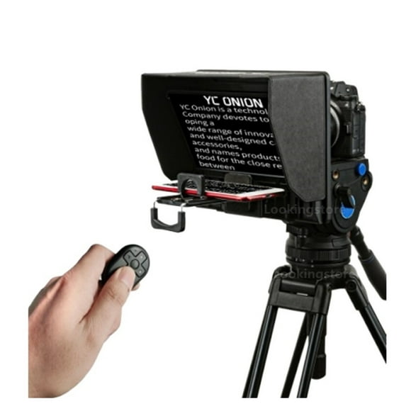 Portable Teleprompter Kit For Smartphone/Tablet/DSLR Camera Video Recording Live Streaming With Lens Adapter Ring ,Easy setup, Desktop controlled