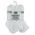 thumbnail image 3 of Fruit of the Loom Ladies Half Cushion Ankle Socks, 10 Pack, 8-12, White, 3 of 3