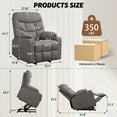 thumbnail image 3 of Korser Power Lift Recliner Chair for Elderly with Massage for Living Room,Grey, 3 of 7