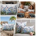 thumbnail image 5 of Blue Spring Floral Outdoor Waterproof Pillow Covers, Pink Flowers Butterfly Wooden Watercolor Decorative Square Throw Pillowcase Sofa Cushion Sham for Patio/Couch/Chair, 24"x24" 2 Pack, 5 of 8