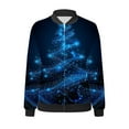 thumbnail image 5 of Sudadera informal de manga larga con capucha y chaquetas para mujer Sudadera holgada de manga larga con cremallera Chaqueta informal de béisbol de punto grueso Chaqueta de poliéster para mujer, 5 of 5