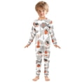 thumbnail image 6 of FORMRS Long Sleeve Top and Pants Pajama Set for Niños 2-Piece Sleepwear, Sizes 18M-8Y, Snow Cartoon Houses, 6 of 6