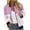 Pink, variant on YUGYXL Trendy Stripe Color Block Bomber Jacket for Women Lightweight Zip Up Windproof Varsity Jacket Color Block Stand Collar Outwear with Pockets