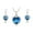 Dark Blue, variant on Fashion Heart of The Ocean Austrian Crystal Necklace and Earrings (Set)
