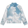 thumbnail image 4 of Jackets for Women Winter Coat Jackets Flannel Stand Collar Jacket(Cloudy Sky Blue White,Size:S-4XL), 4 of 7