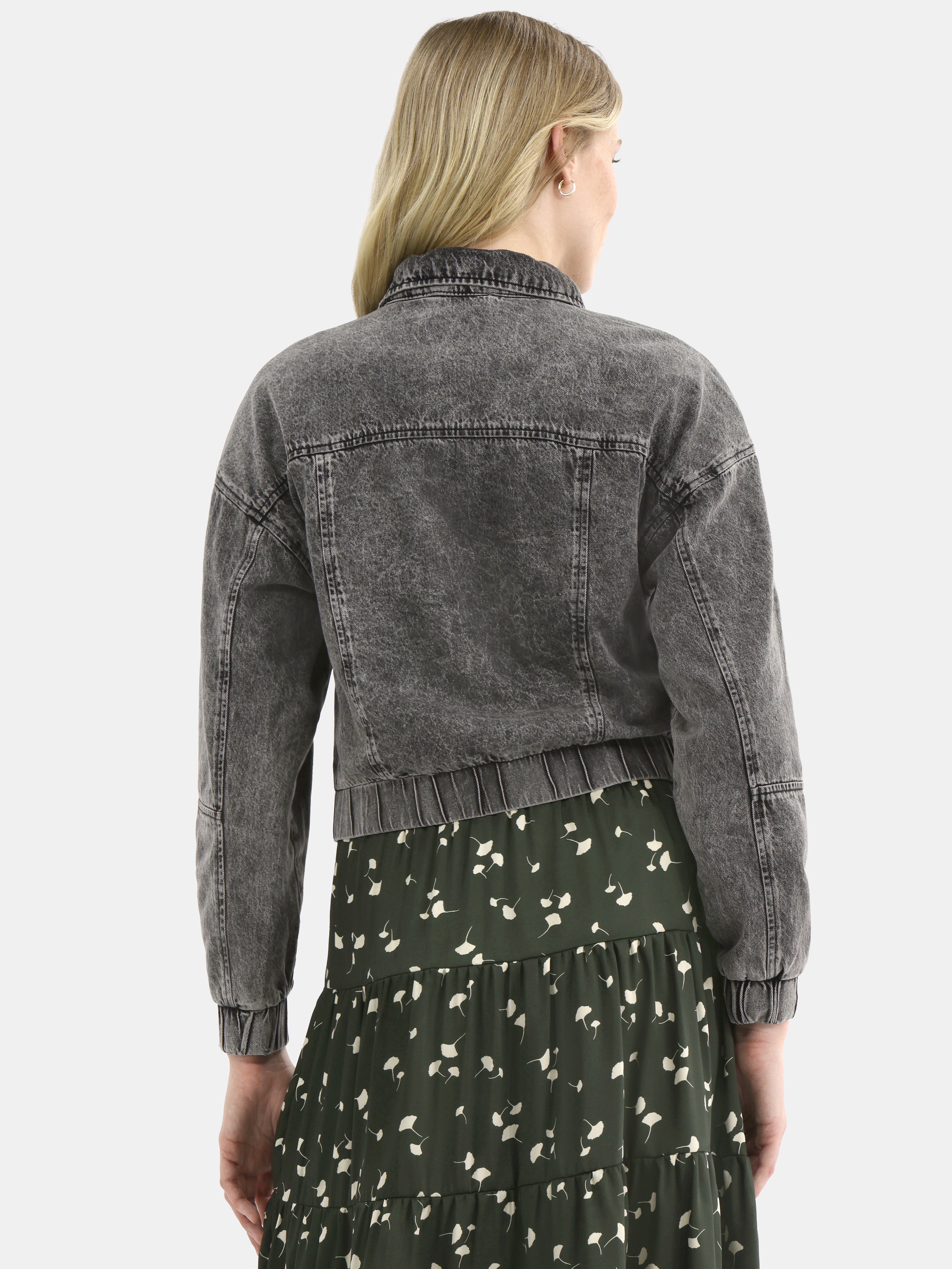 Time and Tru Women's Cotton Denim Bomber Jacket, Sizes XS-XXXL