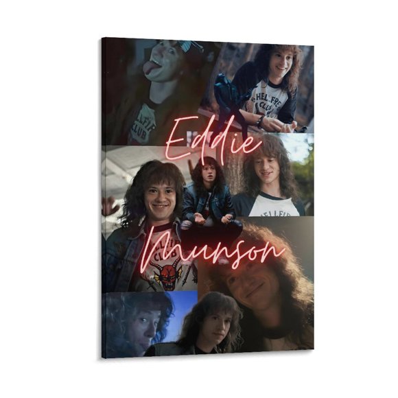 Eddie Munson Cuadro decorativo colgante - Arte de pared - Póster enmarcado - Decoración de pared - Regalos para familia, amigos y aficionados 40*60 cm