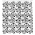 thumbnail image 3 of Ambesonne Floral Shower Curtain, Hand Drawn Line Art Design, 69"Wx70"L, Black and White, 3 of 3