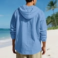 thumbnail image 6 of Mens Sweatshirt Under $10 Men Polyester Linen Long Sleeve Button Down Shirt Casual Tops Lightweight Fashion Hoodies, 6 of 8