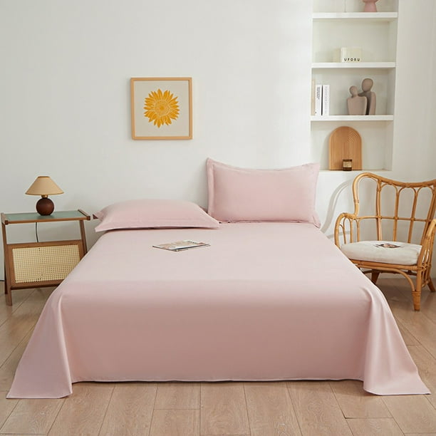 Juego de sábanas de poliéster de 3 piezas, color gris claro, rosa, verde, azul y caqui, lavables, suaves y duraderas, funda de colchón de fácil cuidado para el hogar, dormitorio y habitación de