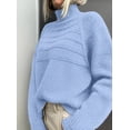 thumbnail image 3 of Suéter PRETTYGARDEN Cuello Alto Tejido Grueso Azul Claro Talle S, 3 of 6