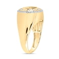 thumbnail image 3 of 10kt Yellow Gold 1/3 Cttw Natural Diamond 10 Mm Round Onyx Black Mens Ring, Men Size: 8-12, 3 of 4