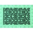 thumbnail image 1 of Ahgly Company Machine Washable Indoor Rectangle Oriental Turquoise Blue Traditional Area Rugs, 8' x 12', 1 of 4