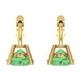 thumbnail image 4 of Clara Pucci 1.5 ct Brilliant Round Cut Drop Dangle VVS1 Genuine Conflict free Green Zircon Solid 18K Yellow Gold Designer Everyday Earrings Lever Back, 4 of 5