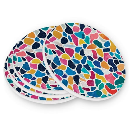 

Round Coasters Modern Style Ceramic Coaster Waterproof and Durable Drink Coaster Coasters set of 4 Customizable Coasters 2pcs Irregular Crack Spots