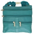 thumbnail image 2 of Genuine Soft Leather Cross Body Bag Purse Shoulder Bag 5 Pocket Organizer Micro Handbag Travel Wallet Many Colors, 2 of 39
