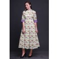 thumbnail image 2 of Bimba Robe à Boutons Imprimée Florale pour Femmes Robe Chemise de Cocktail Ligne A-Petite, 2 of 3