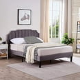 thumbnail image 4 of VECELO Full Upholstered Platform Bed Frame, Height Adjustable Nailhead Trim Headboard, Easy Assembly/No Box Spring Required, Dark Gray, 4 of 8