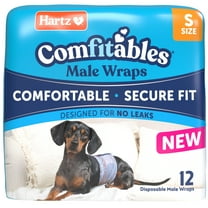 Hartz Comfitables Male Dog Wraps with Stretchy Waistband, Small 12 Count