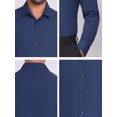 thumbnail image 7 of DARING DIVA Men's Solid Color Button Down Long Sleeves Stretch Shirts XL Navy Blue, 7 of 7