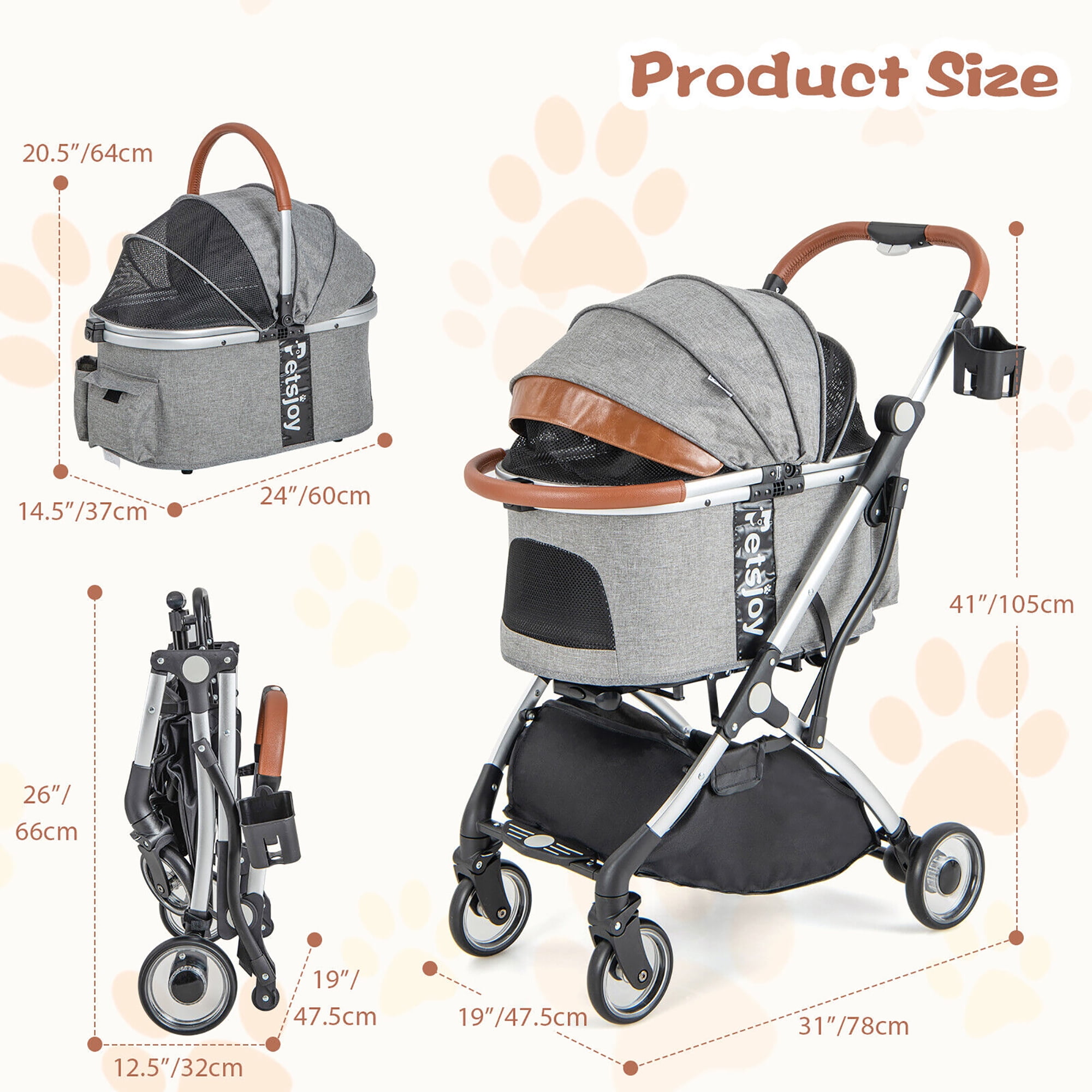 Gymax 3 in 1 foldable steel travel system baby stroller pram clearance