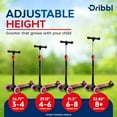 thumbnail image 3 of Dribbl Trottinette pour Enfants à 3 Roues - Technologie de Direction par Inclinaison, Guidon Réglable en Hauteur, Plateau Antidérapant, Trottinette pour Garçons et Filles de 2 Ans et Plus, Approuvée par la Sécurité des Enfants, Supporte jusqu'à 165 lbs, Noir et Rouge, 3 of 6