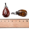 thumbnail image 2 of 20 pc Mixed Stone Pendants with Brass Findings Drop Nickel Metal 38x21x10mm, 2 of 3