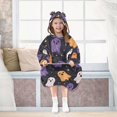 thumbnail image 7 of FORMRS Wearable Blanket Hoodie with Sleeves for Kids Cozy Flannel Sweatshirt, Orange Halloween Ghosts, 7 of 7
