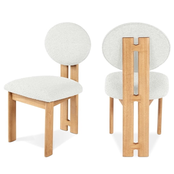Meridian Furniture Napa Cream Boucle Fabric Dining Chair (Set of 2)
