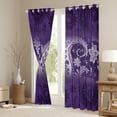 thumbnail image 3 of Manfei Bohemian Paisley Black Out Curtains, Hippie Mandala Curtains Pack of 2 (42x63 Each), Aesthetic Purple Bedroom Curtains, Luxurious Home Decor, 3 of 5