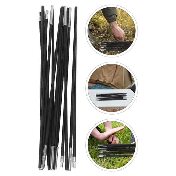 LOLIPPYY Durable Outdoor Tent Pole, Black Carbon Fiber, Quick Setup for Camping and Travel, 2Pcs