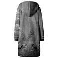 thumbnail image 6 of Fiaer Winter Jackets for Women Warm Thermal Floral Printed Plus Size Long Hoodie Full Zip up Hooded Sweatshirts Casual Fashion Drawstring Hooded Tops with Pocket Grey S, 6 of 6
