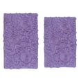 thumbnail image 6 of Home Weavers Bell Flower Collection 100% Cotton Non-Slip Bathroom Rug Set Machine Washable Bath Rug-21"x34", Bathroom Rug- 24"x40", Purple Color 2 Piece Bath Rug set, 6 of 9