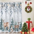 thumbnail image 5 of Shower Curtains Sets for Bathroom Decor Winter Elk Squirrel Waterproof Bathroom Curtain with Hooks, Winter Leaves on Top for Bathroom Decor,60x72IN, 5 of 9