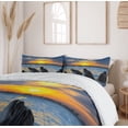 thumbnail image 6 of Ambesonne Animal Duvet Cover Sets, Bottle Nosed Dolphins, 2-Queen, Blue Grey Orange, 6 of 7