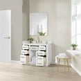 thumbnail image 4 of Gavino 42" Wood Vanity in White with Composite Stone Top with Mirror, 4 of 11