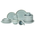 thumbnail image 2 of Eur-Nordic Shape Raising Rim 20pc Dinnerware Set, Shiny Glaze Grey with Speckle Effect, 2 of 9